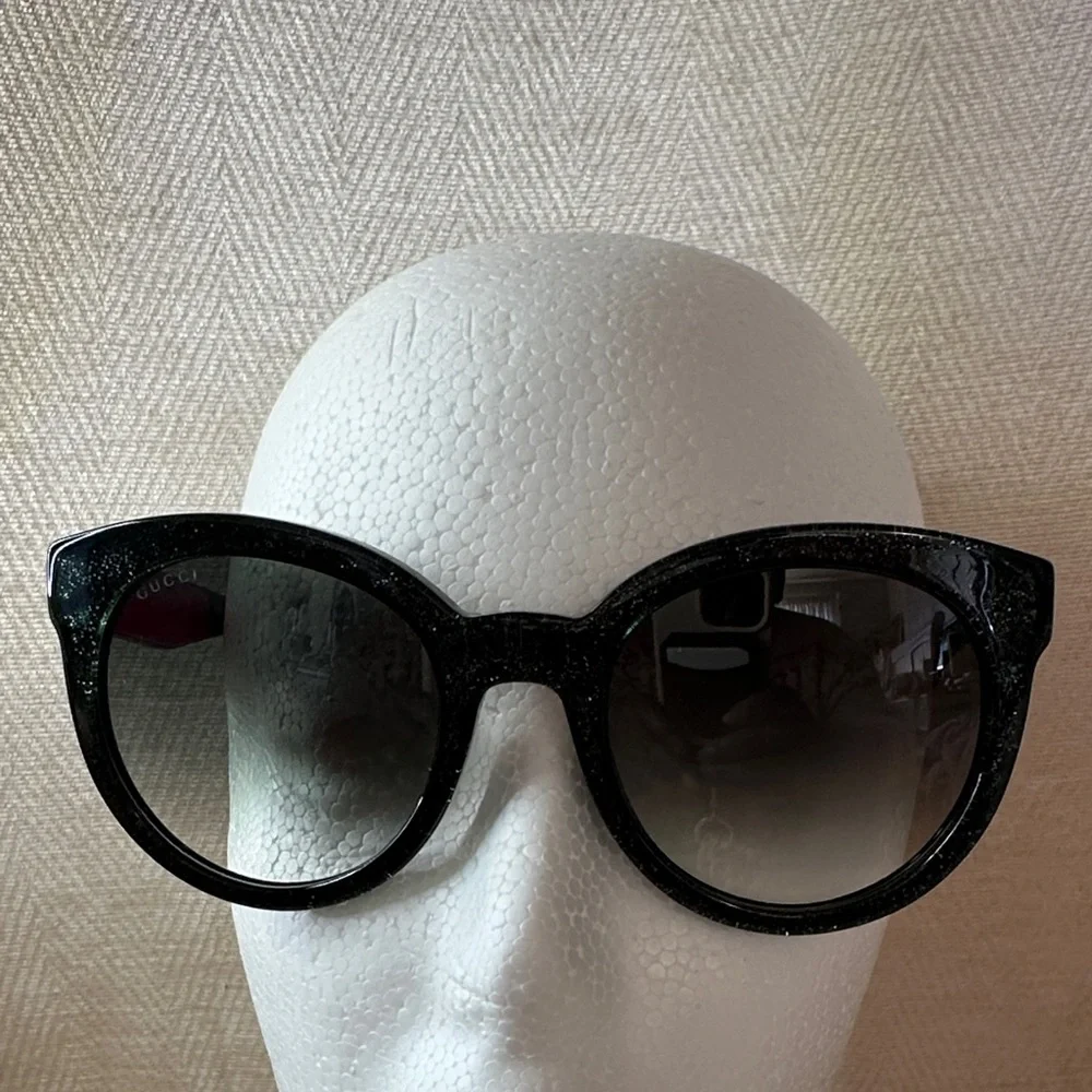 Gucci Glitter Black Green and Red Women's Sunglasses